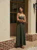Linen Blends Shirred Cutout Long Tube Dress sold by COMMENSE