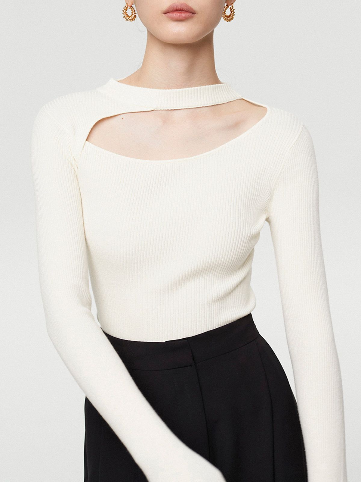 Halter Top Cutout Long Sleeve Shirt sold by COMMENSE product image thumbnail 7