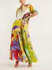 Satin Print Drawstring Skirt Set sold by COMMENSE