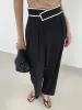 Contrast Binding Relaxed Casual Pants sold by COMMENSE