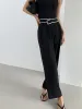 Contrast Binding Relaxed Casual Pants sold by COMMENSE