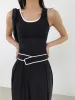 Contrast Binding Relaxed Casual Pants sold by COMMENSE