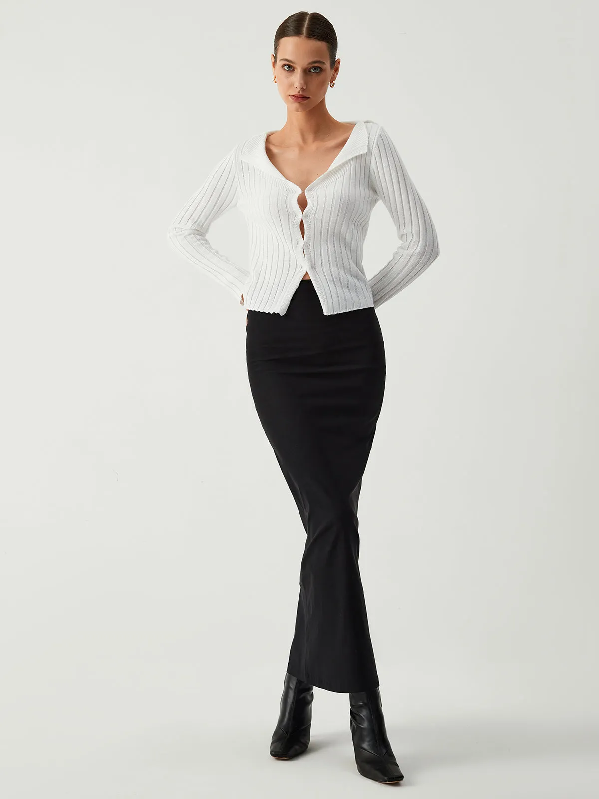 Snowflake Open Collar Cardigan sold by COMMENSE product image thumbnail 3