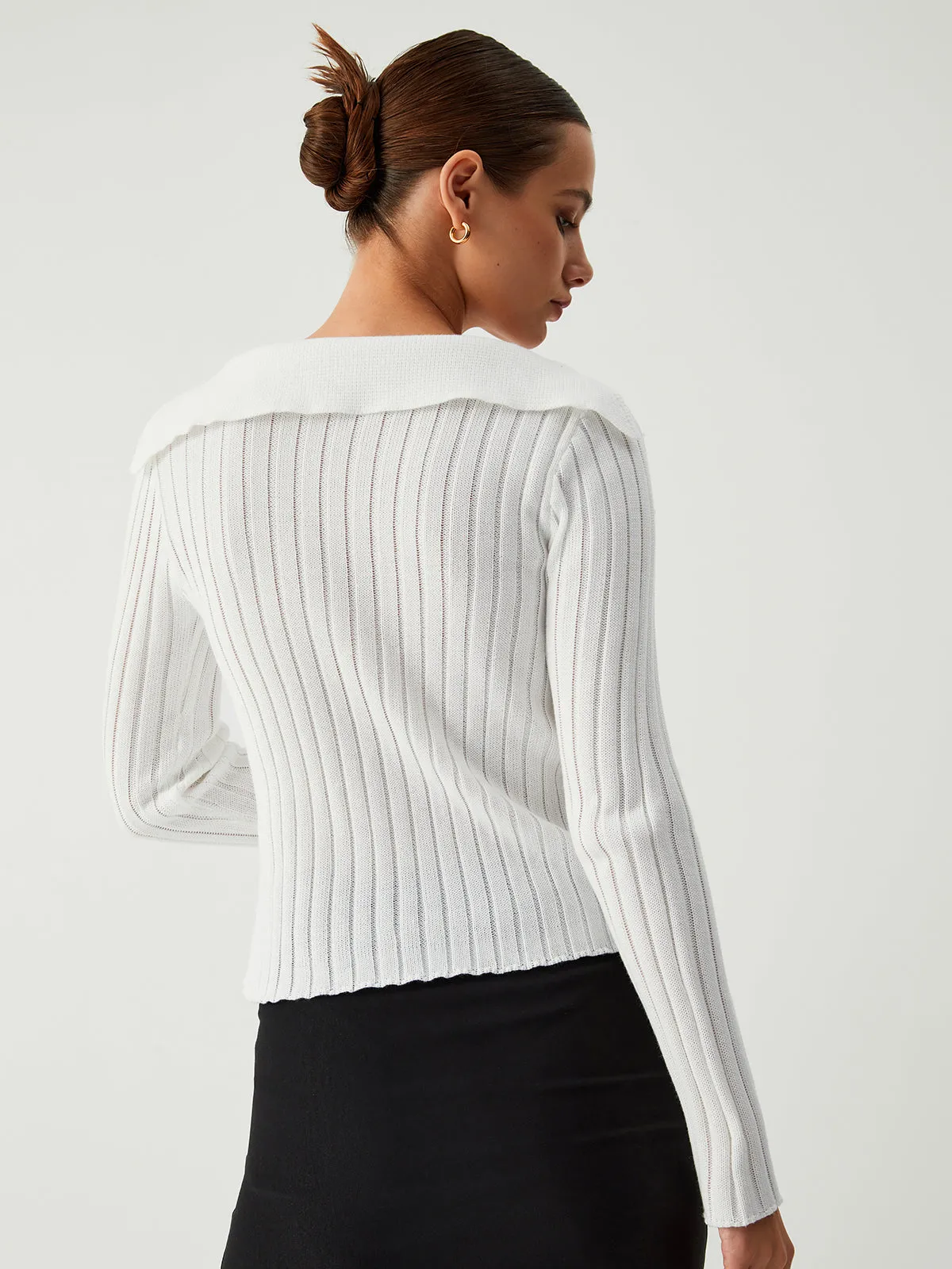 Snowflake Open Collar Cardigan sold by COMMENSE product image thumbnail 4