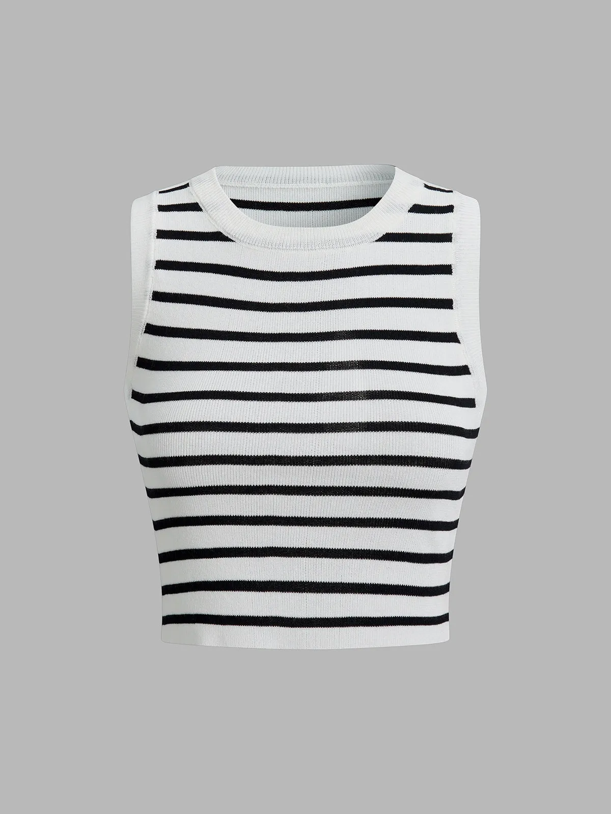 Classy Stripe Crop Tank Top sold by COMMENSE product image thumbnail 3