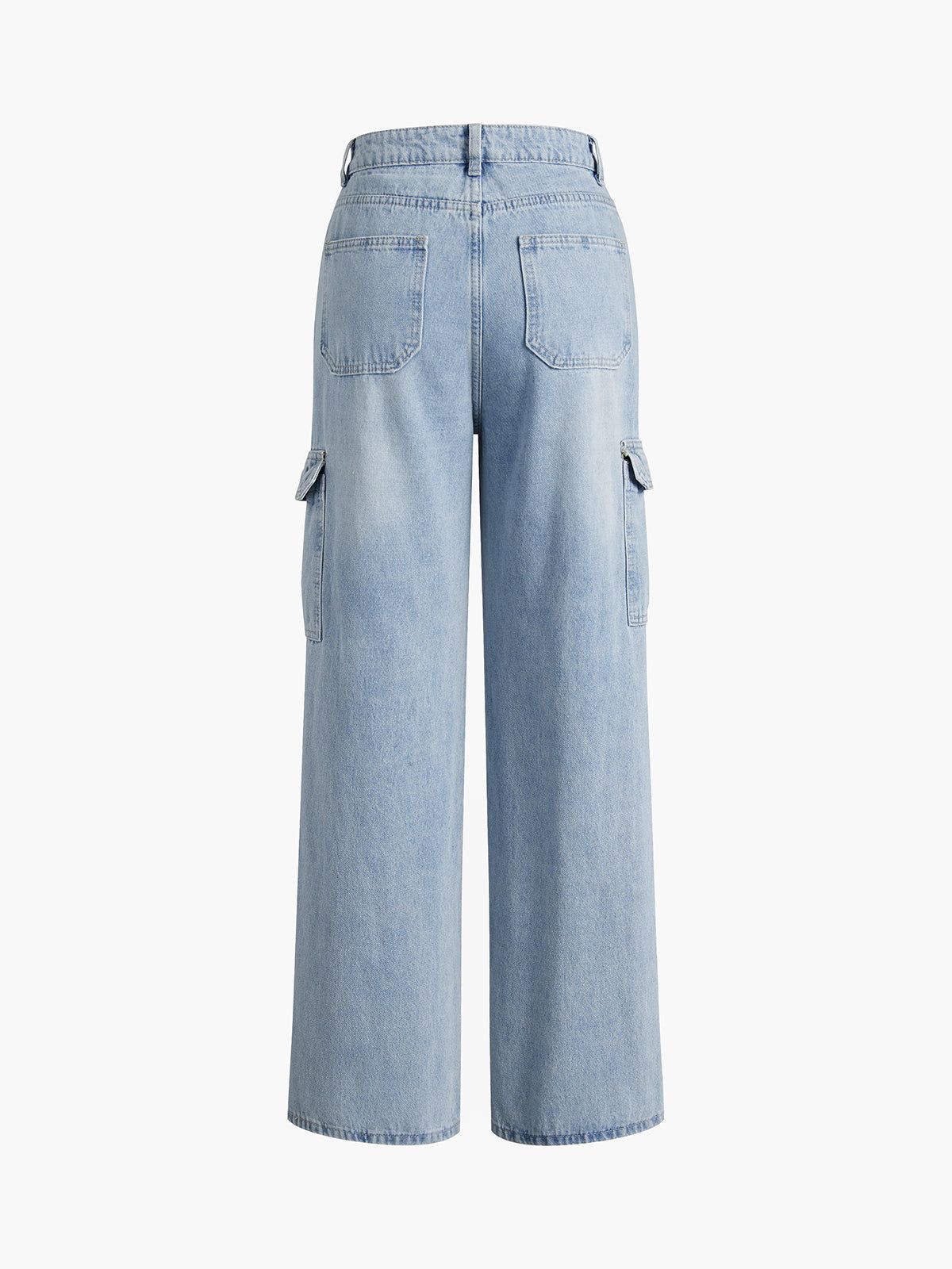 Faded Denim Wide Leg Boyfriend Jeans sold by COMMENSE product image thumbnail 3