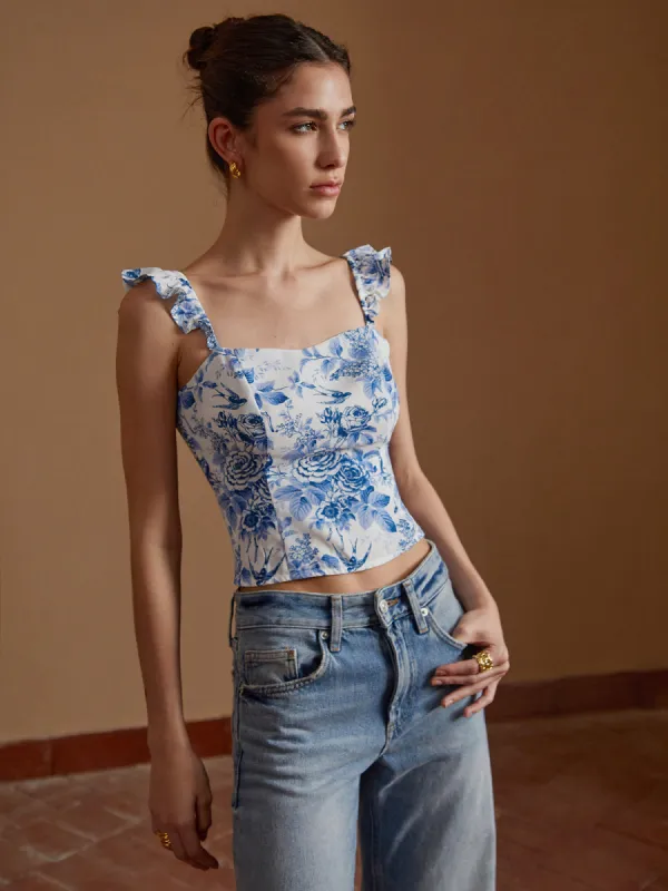 Bloom In Spring Print Cami Top sold by COMMENSE