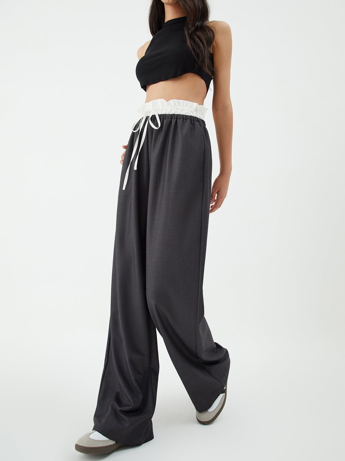 Drawstring Waist Wide Leg Pants sold by COMMENSE product image thumbnail 2