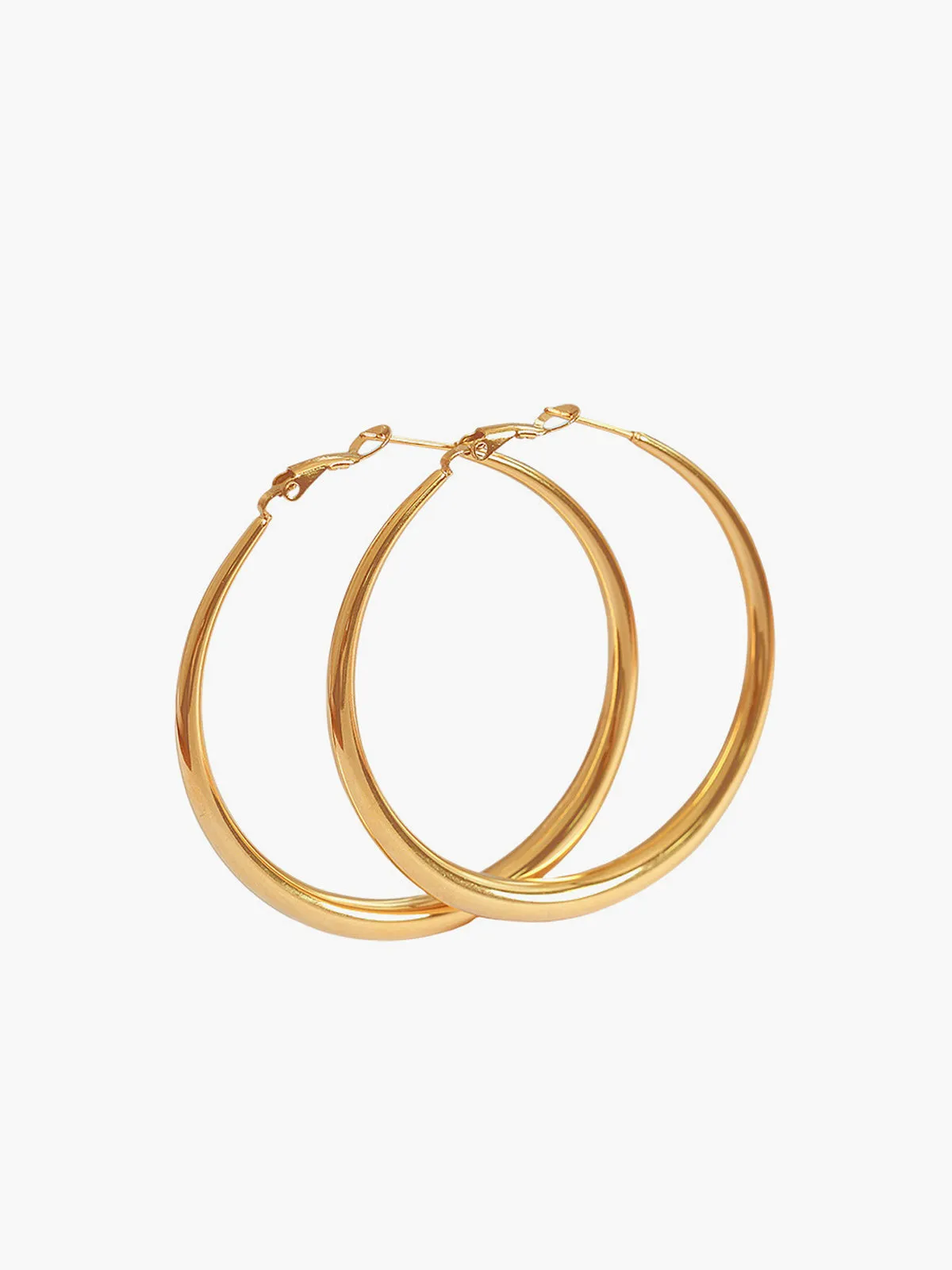 Large Classic Hoop Gold Earrings sold by COMMENSE product image thumbnail 3