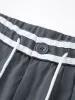 Contrast Binding Drawstring Straight Leg Pants sold by COMMENSE