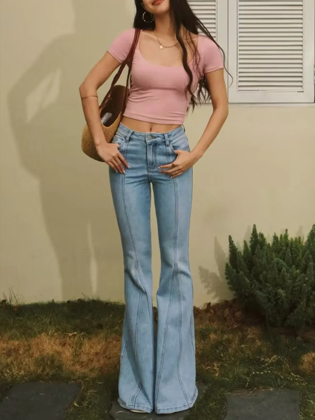 Denim Pockets Flare Jeans sold by COMMENSE product image thumbnail 3