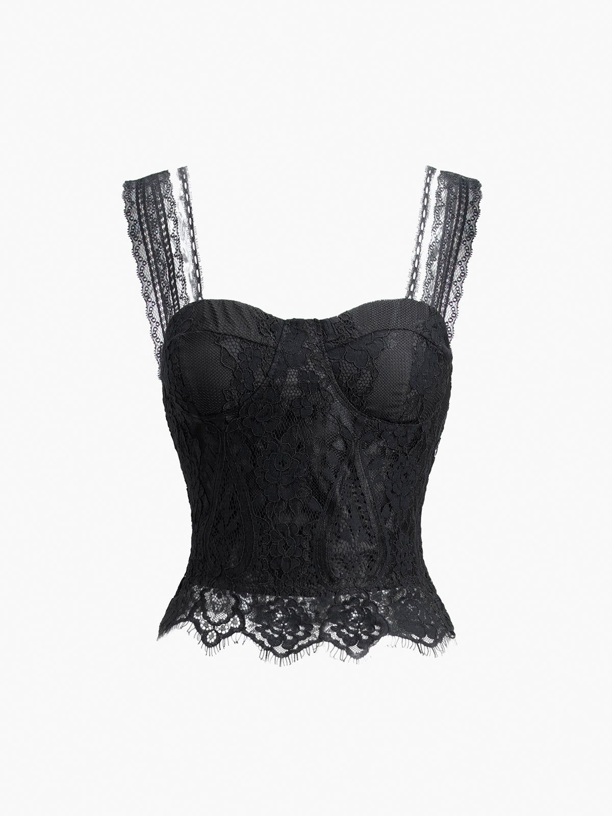 Lace Croset Crop Tank Top sold by COMMENSE