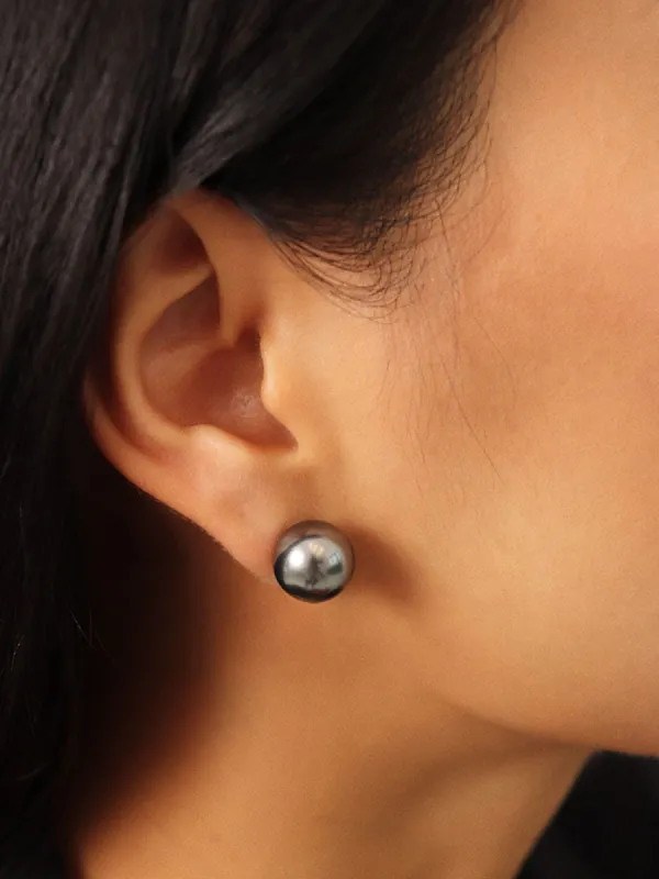Silver Pearl Stud Earrings sold by COMMENSE