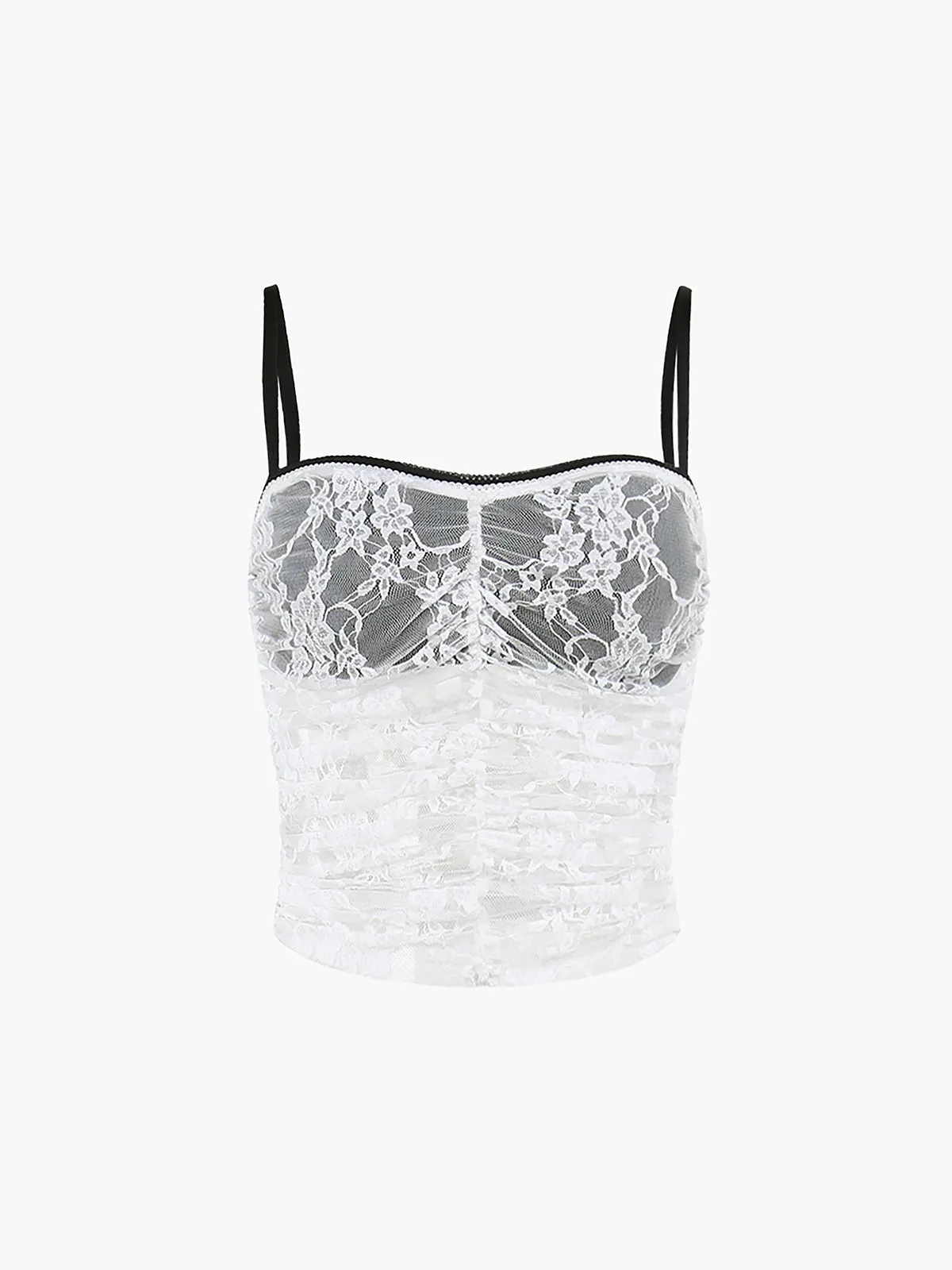 Sheer Lace Bra Detail Cami Top sold by COMMENSE product image thumbnail 5