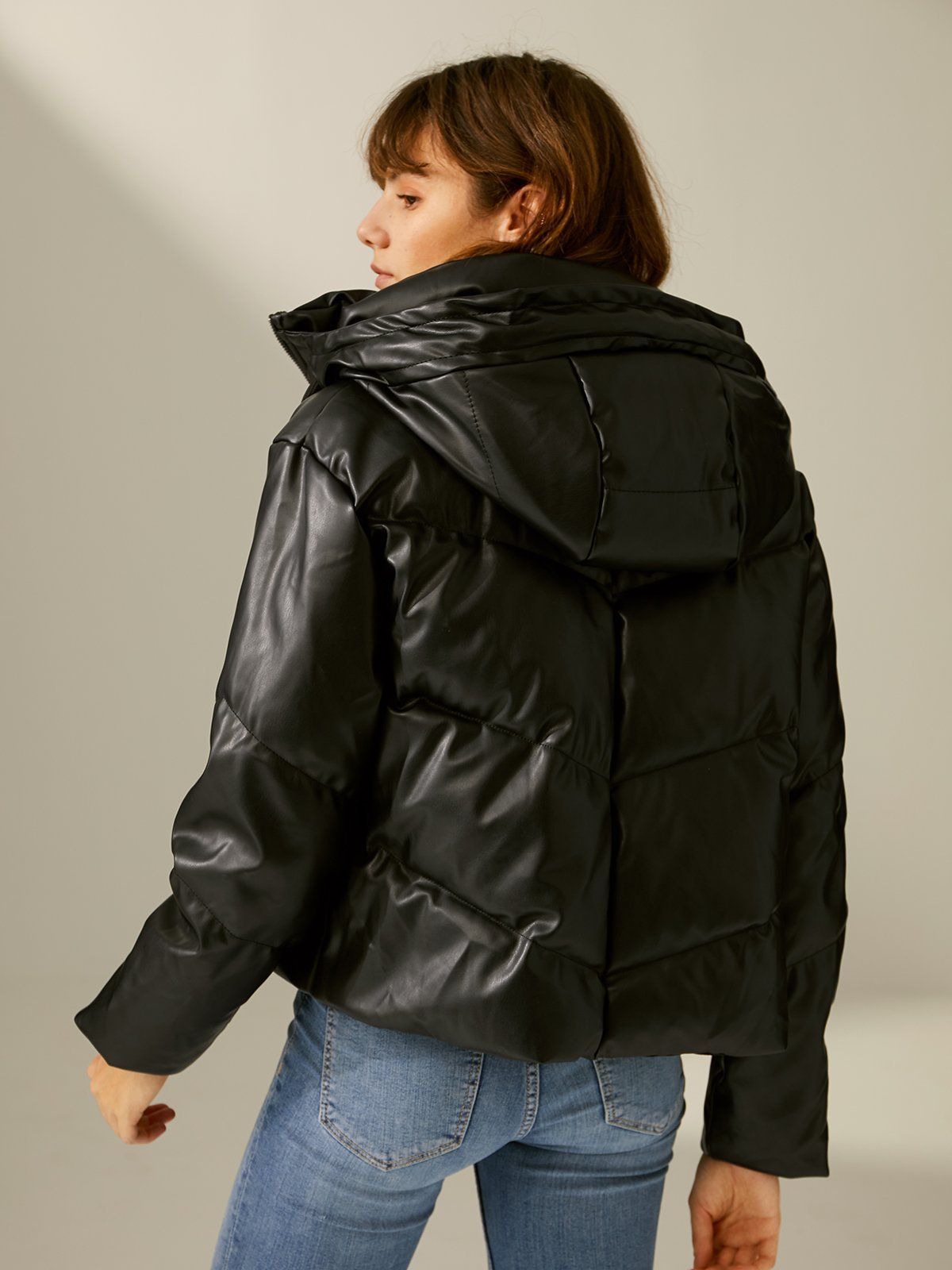 Cropped Puffer Jacket with Hood sold by COMMENSE product image thumbnail 5