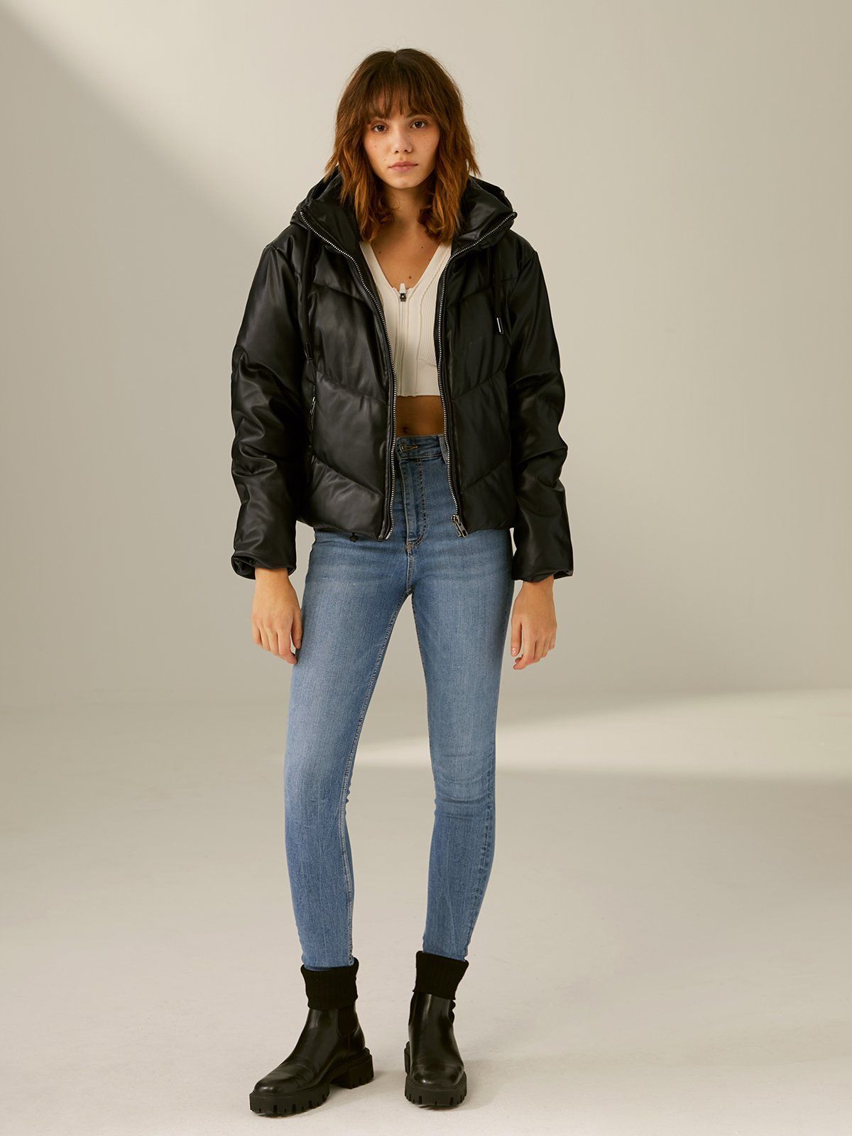Cropped Puffer Jacket with Hood sold by COMMENSE product image thumbnail 3