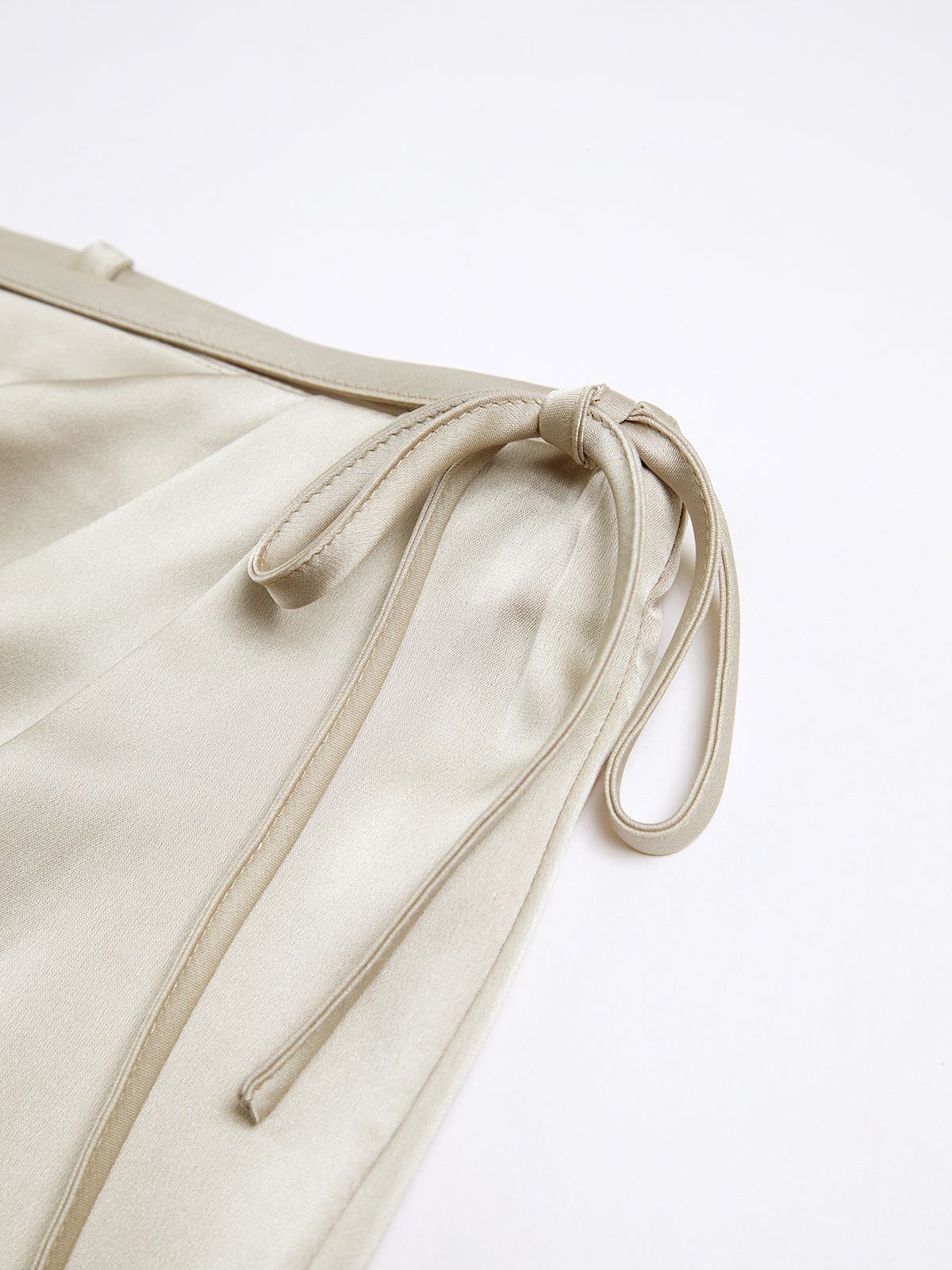 Front Tie Satin Long Skirt sold by COMMENSE product image thumbnail 4