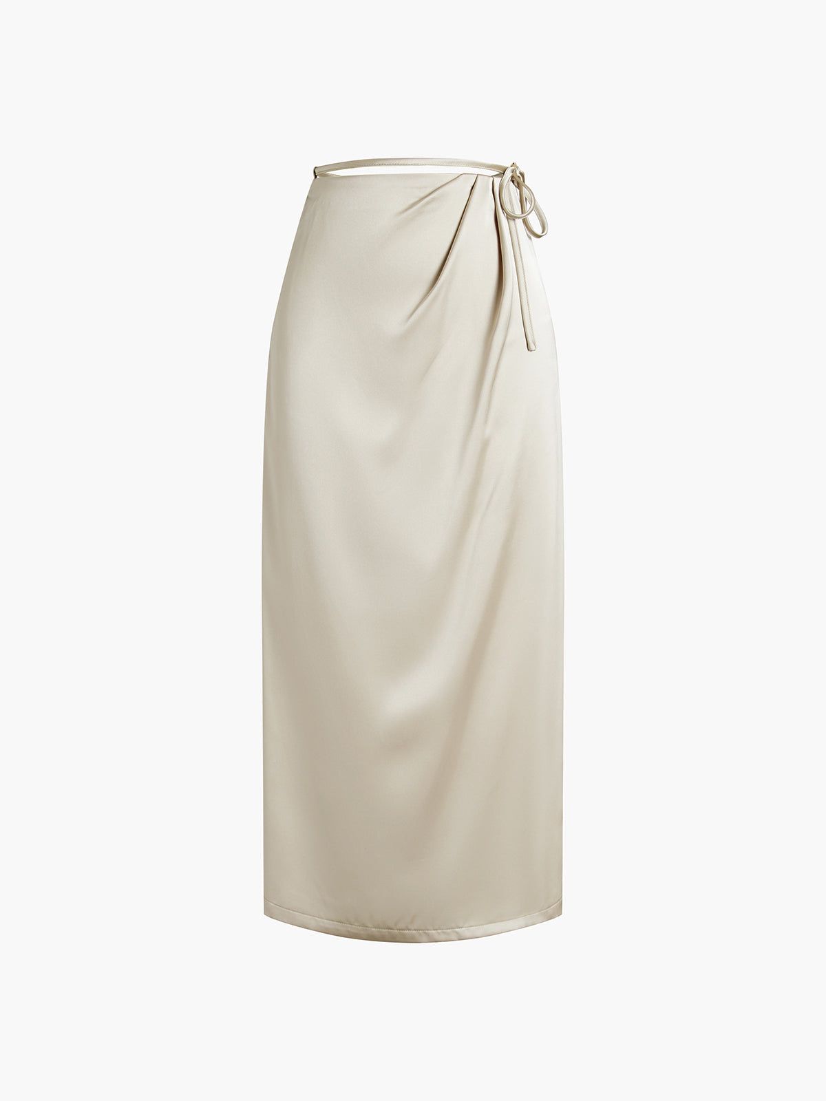 Front Tie Satin Long Skirt sold by COMMENSE product image thumbnail 3