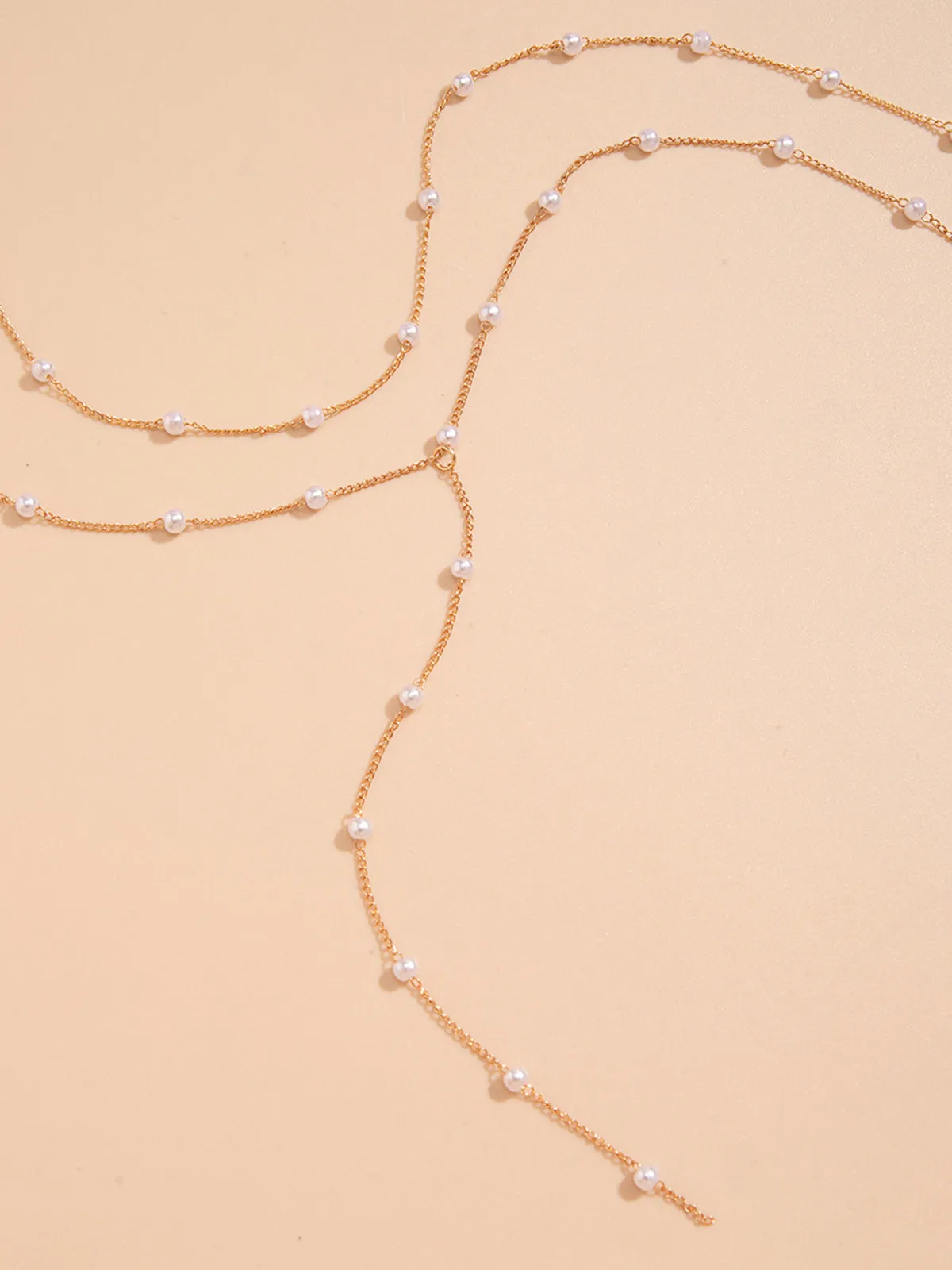 Gold Plated Handmade Pearl Necklace sold by COMMENSE product image thumbnail 3