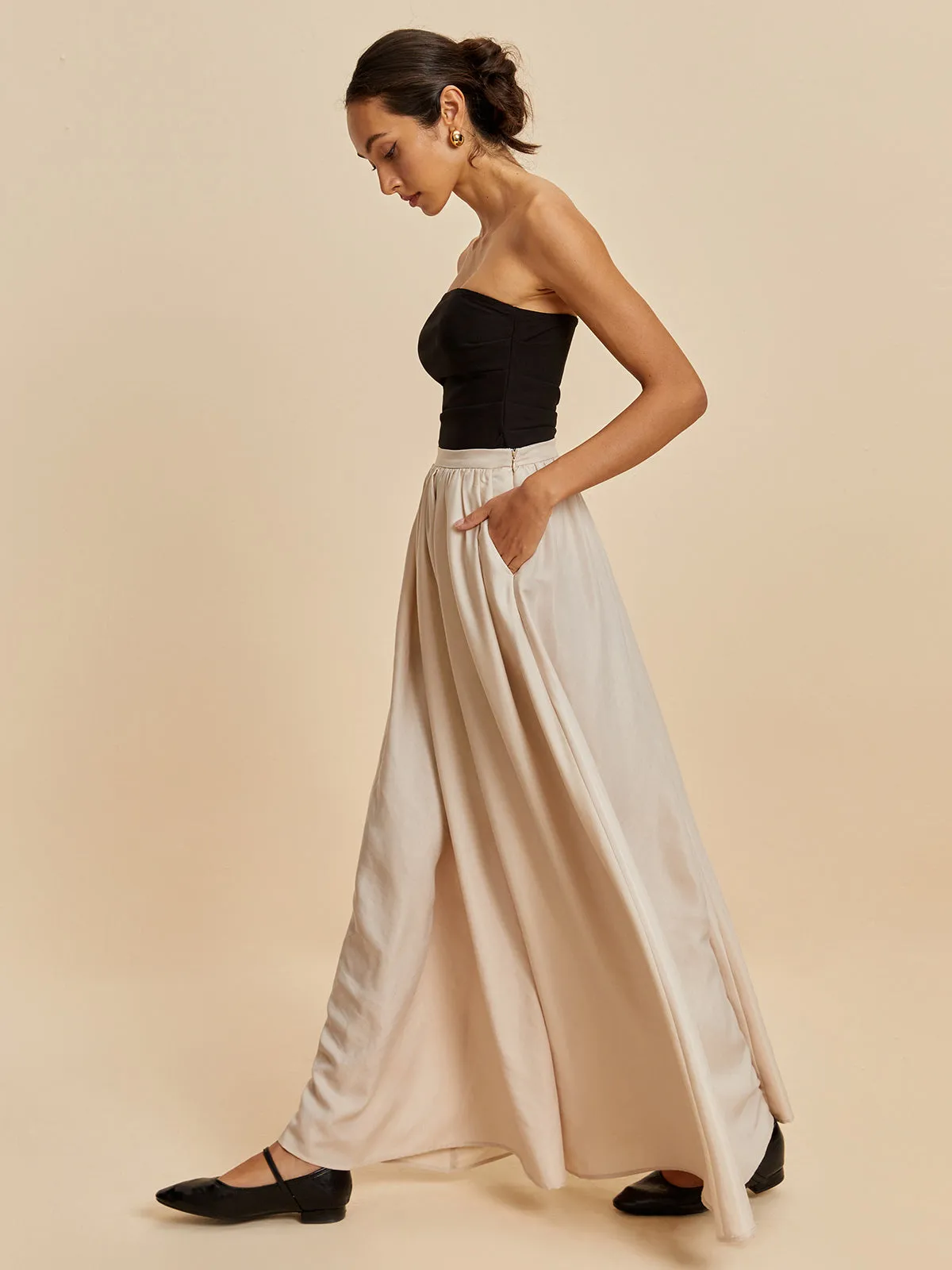 Solid Ruched Skirt sold by COMMENSE product image thumbnail 2