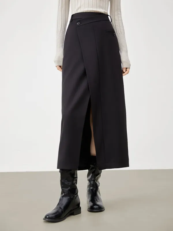 Asymmetric Layer Wrap Maxi Skirt sold by COMMENSE
