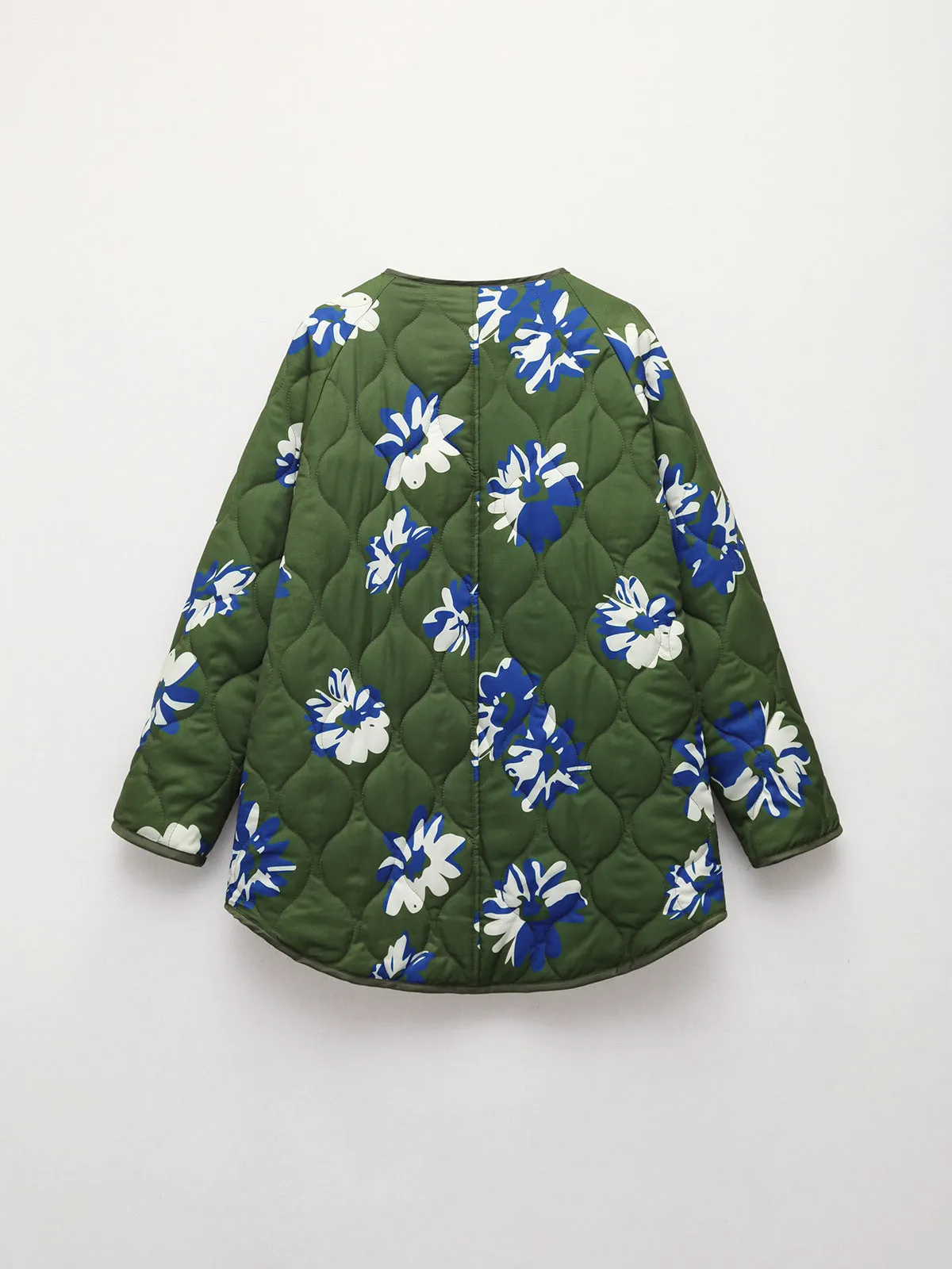 Double Pockets Floral Fleece Quilted Jacket sold by COMMENSE product image thumbnail 2