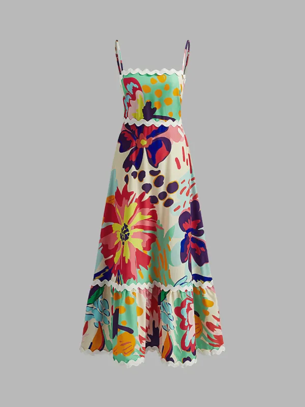 Boho Floral Cami Dress sold by COMMENSE