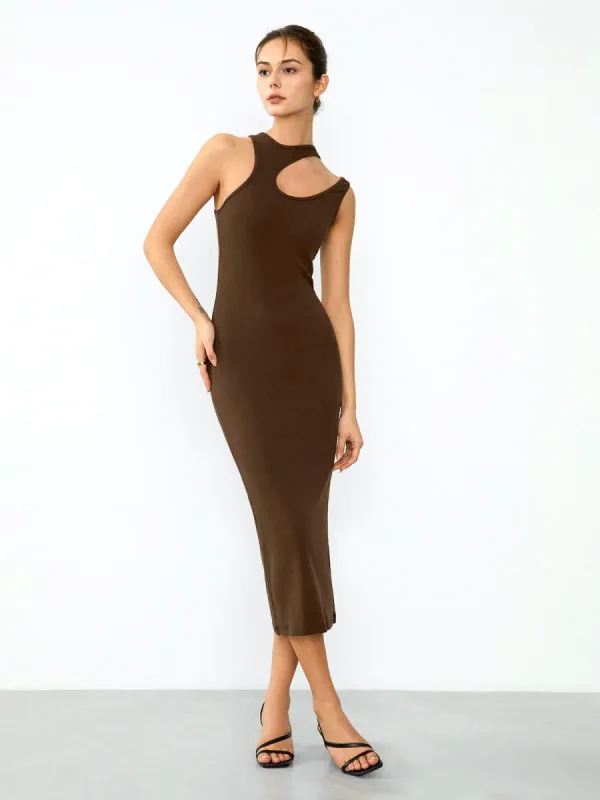 Halter Neck Cutout Midi Dress sold by COMMENSE