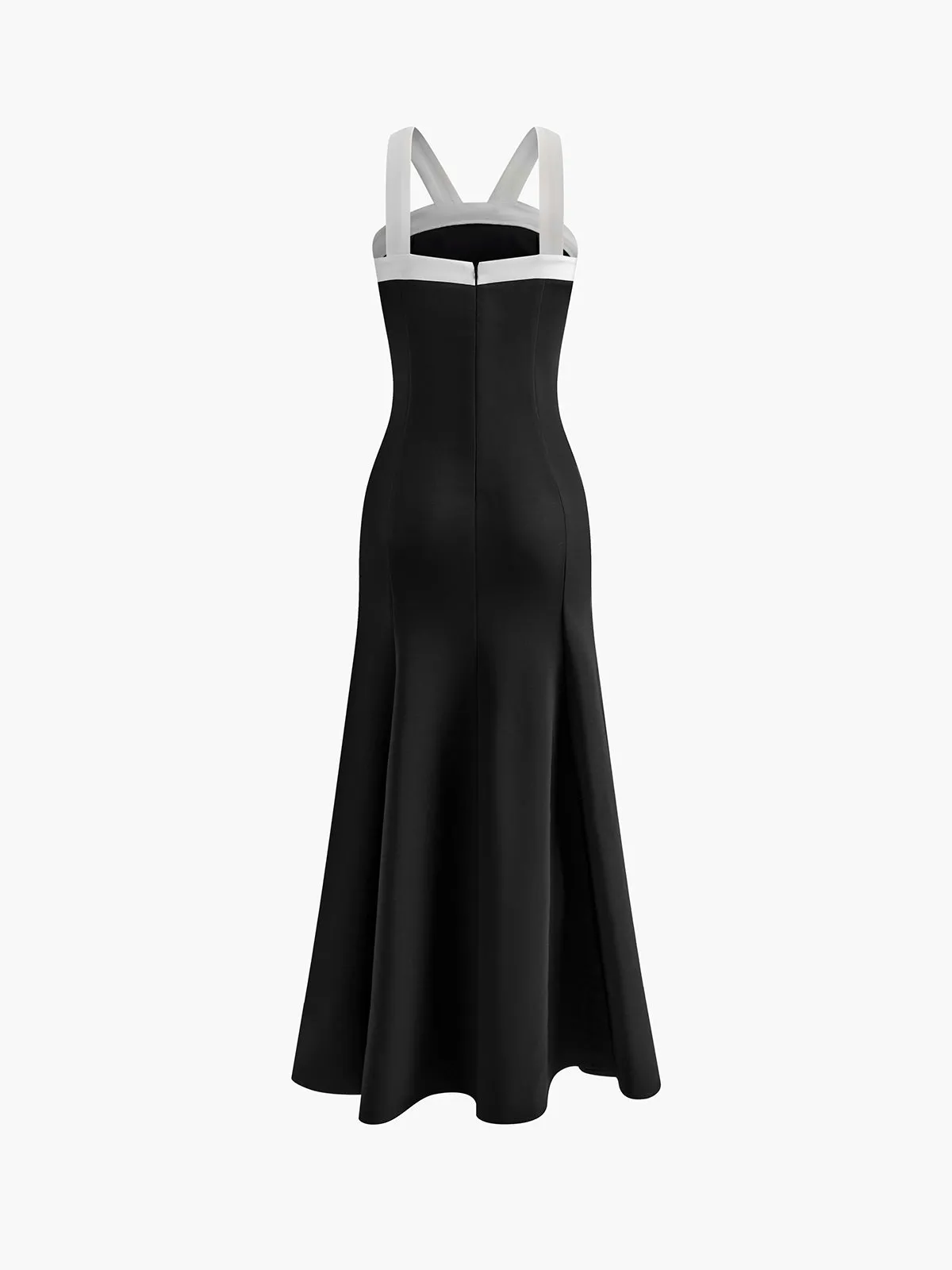 Contrast Trim Knotted Zipper Dress sold by COMMENSE product image thumbnail 2