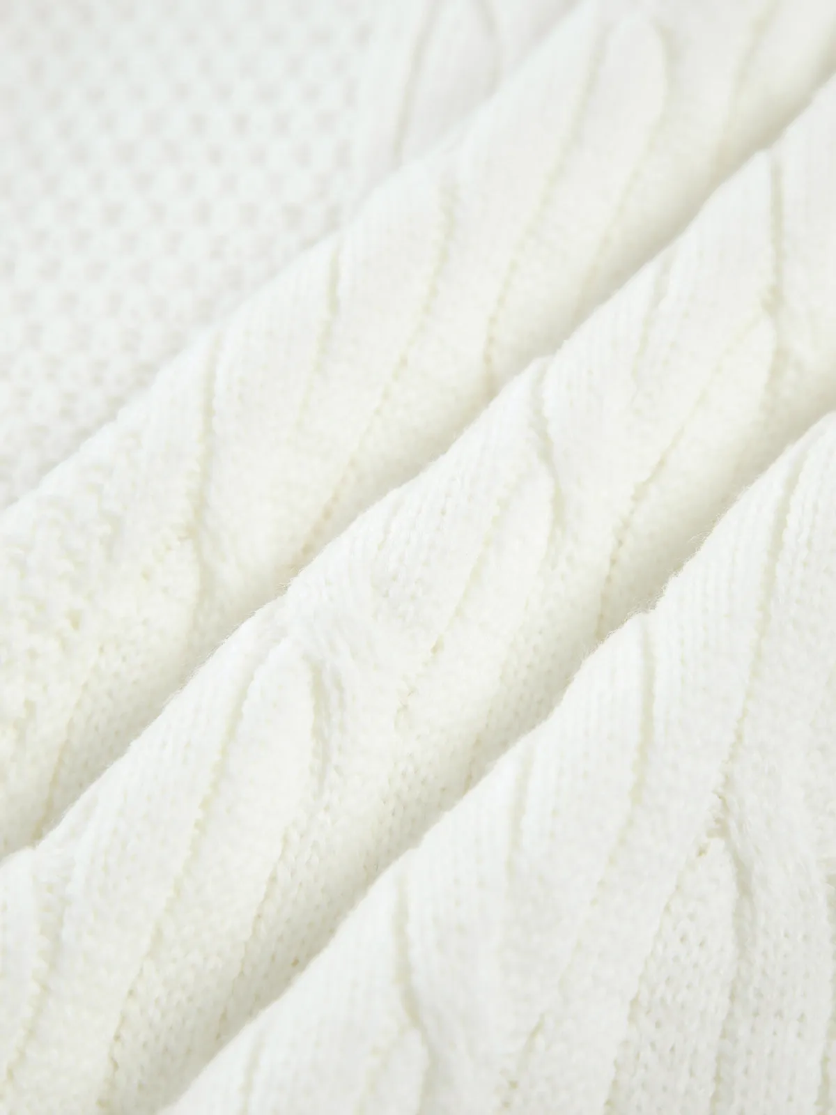 Cream Cable Knit Sweater Vest sold by COMMENSE product image thumbnail 2