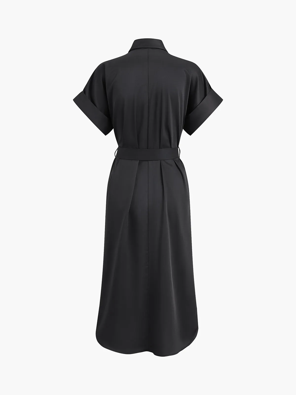 Polo Pockets Tied Midi Dress sold by COMMENSE product image thumbnail 5