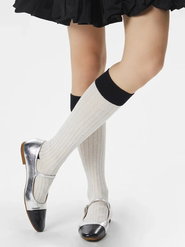 Contrast Trim Calf Socks sold by COMMENSE product image thumbnail 4