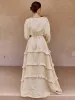 Cotton & Linen Semi-Sheer Ruffle Trim Long Dress sold by COMMENSE