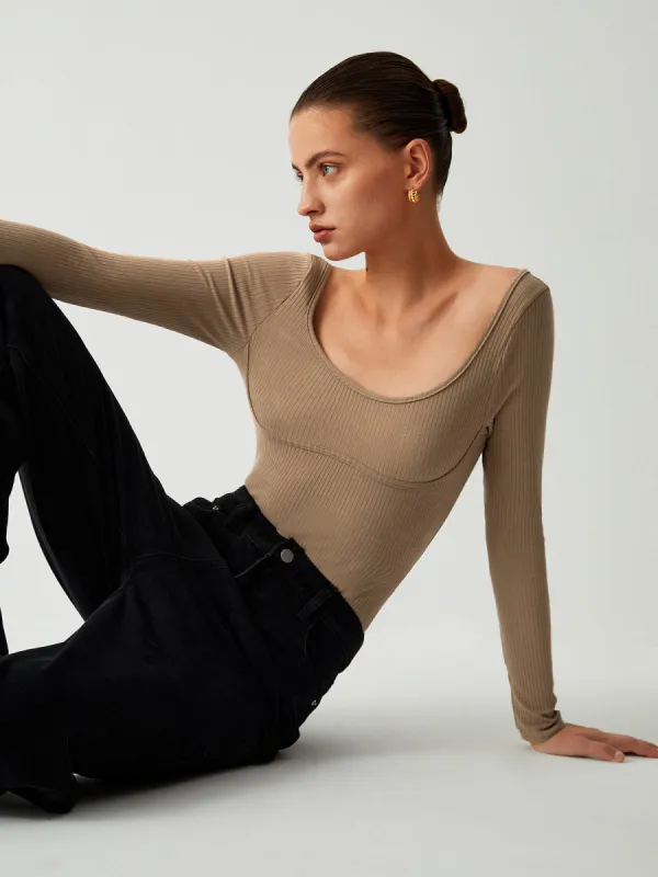 Leisure Bustier Long Sleeve Bodysuit sold by COMMENSE