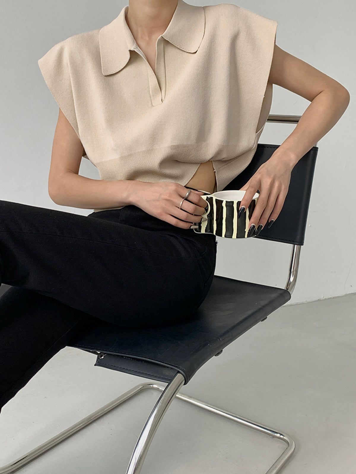 Leisure Knit Polo Shirt sold by COMMENSE product image thumbnail 4