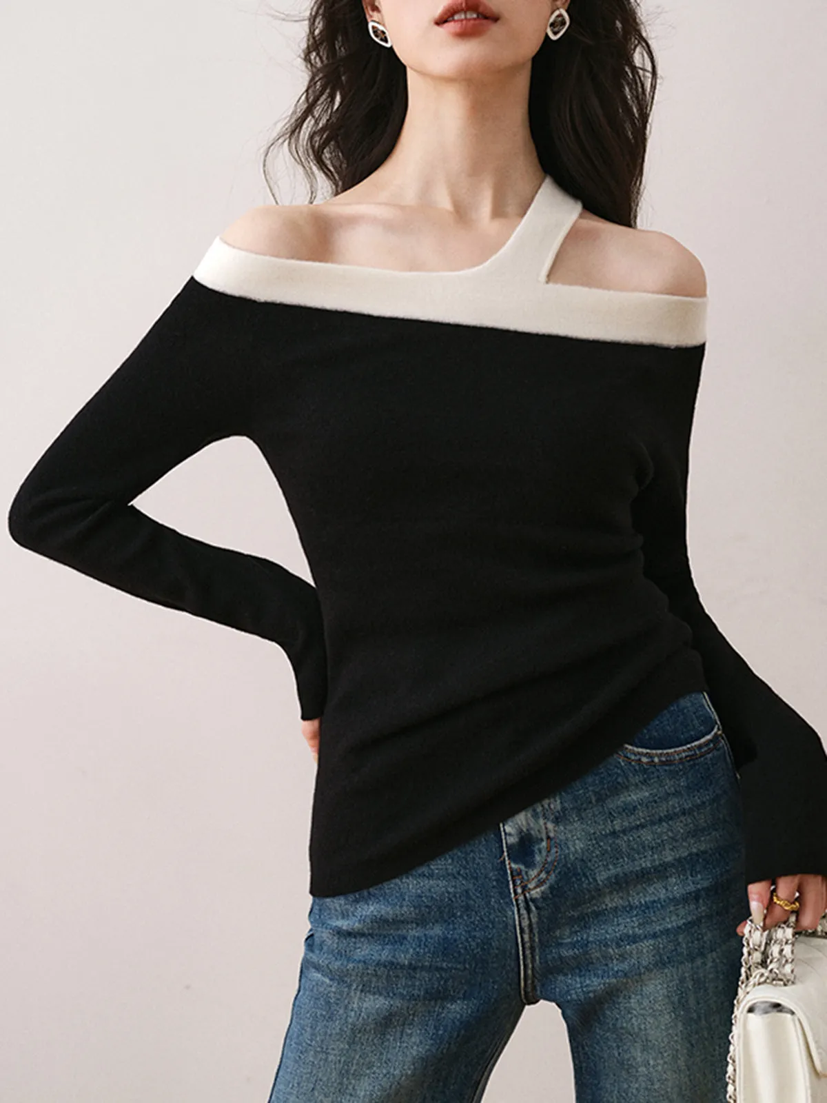 Asymmetric Strap Off-Shoulder Top sold by COMMENSE product image thumbnail 2
