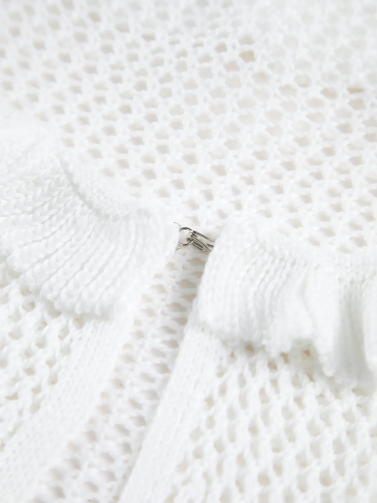 Sheer Crochet Eyelet Fly Away Cardigan sold by COMMENSE product image thumbnail 4