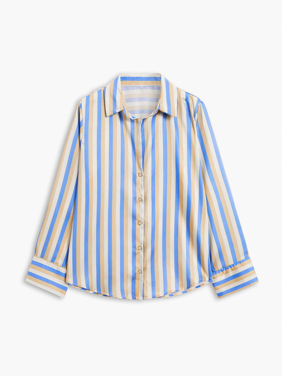 Striped Classic Button Down Shirt sold by COMMENSE