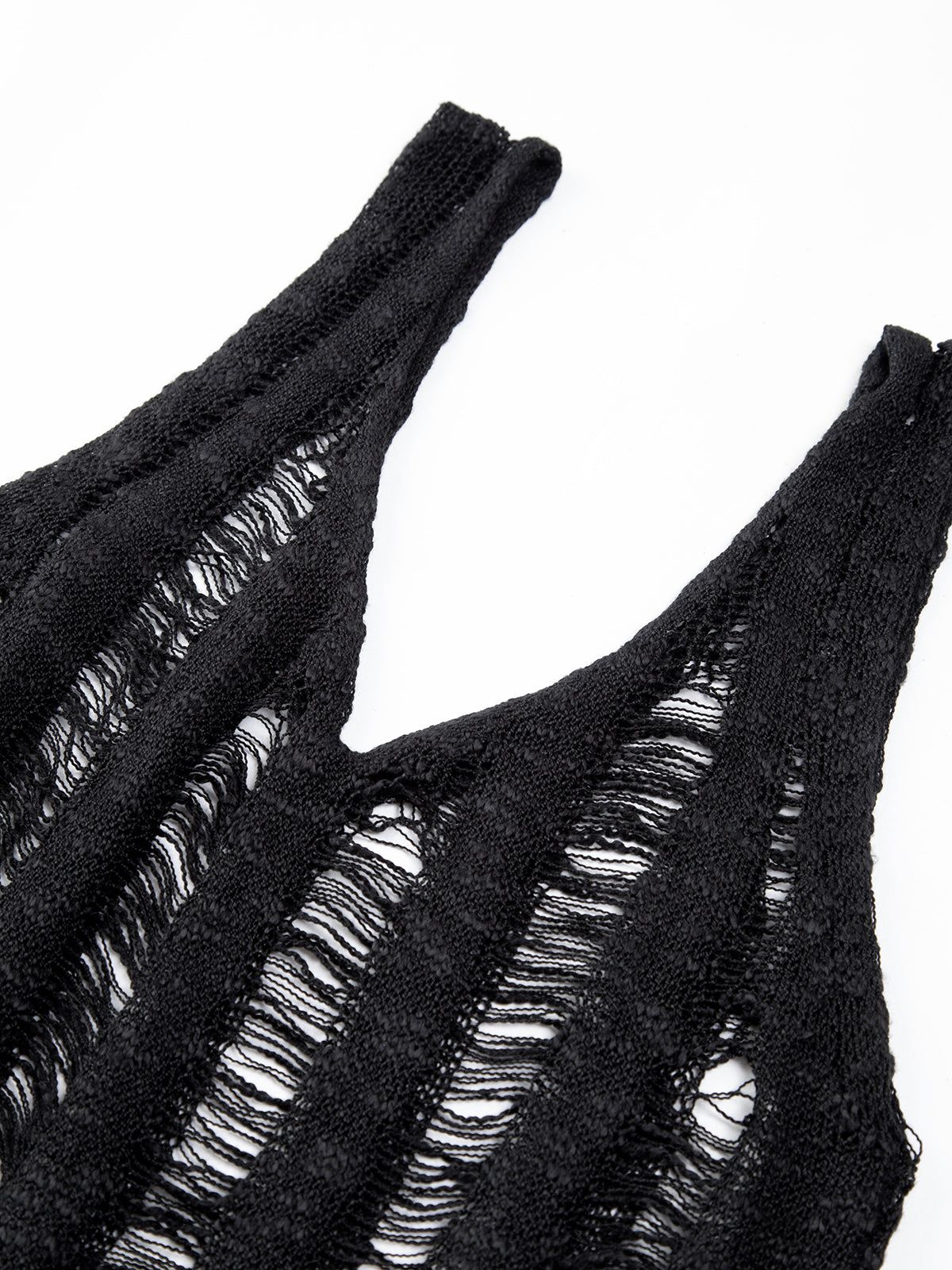 Fringed Open Knit Long Dress sold by COMMENSE product image thumbnail 4