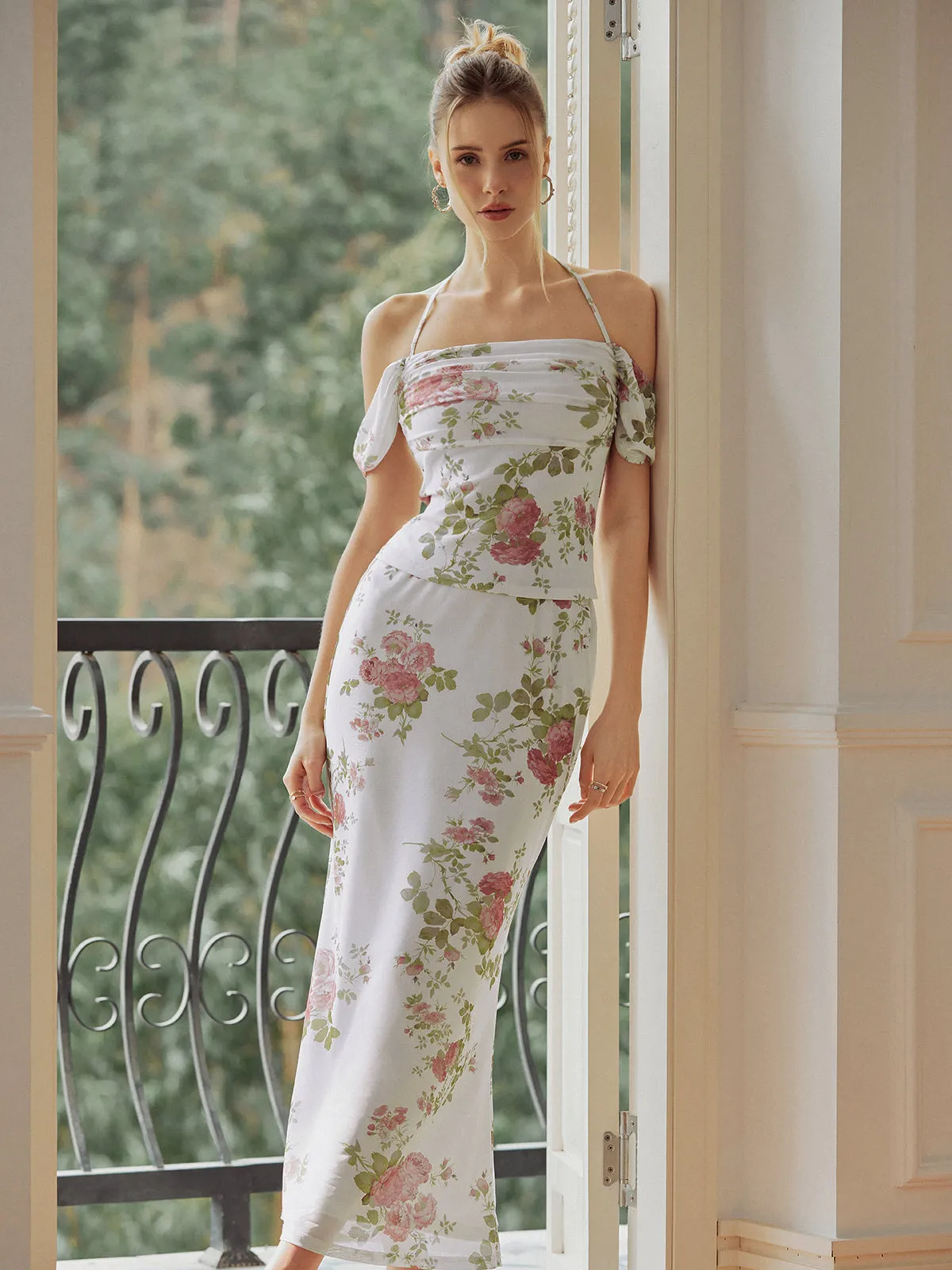 Villa Garden Floral Long Dress sold by COMMENSE product image thumbnail 2