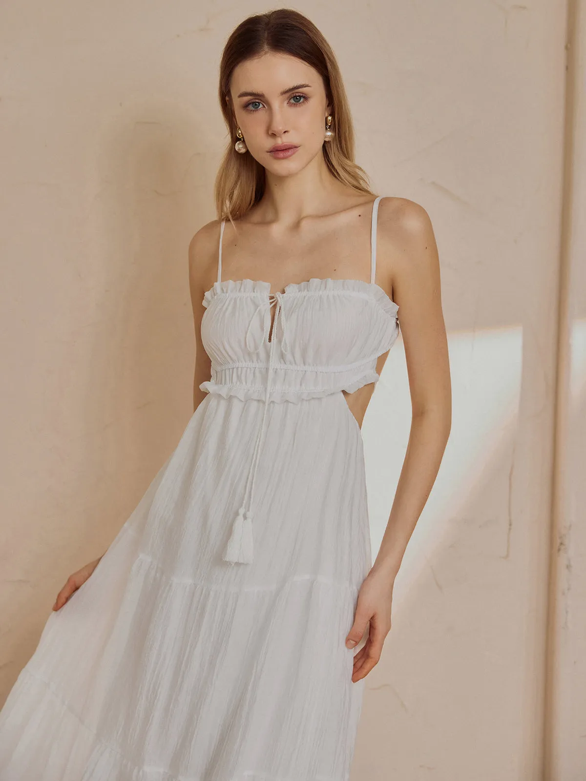 Elegant Cutout Backless Cami Midi Dress sold by COMMENSE product image thumbnail 2