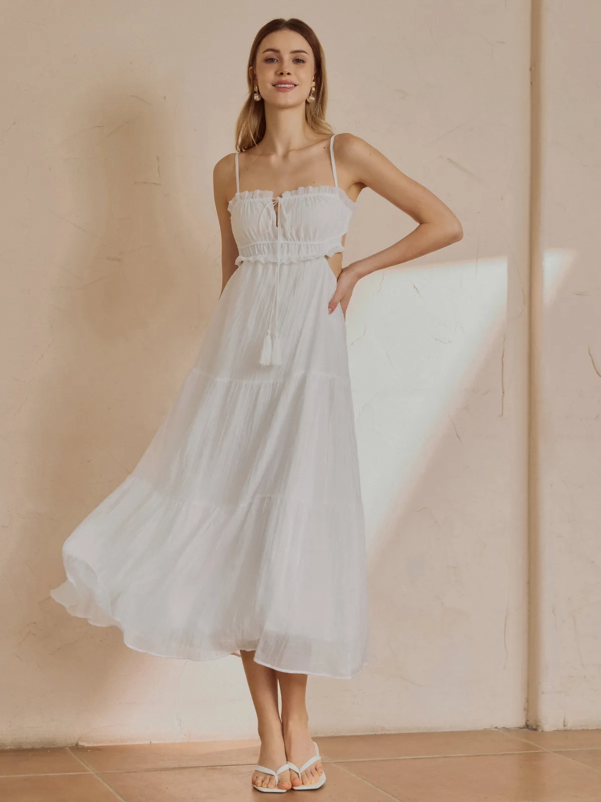 Elegant Cutout Backless Cami Midi Dress sold by COMMENSE product image thumbnail 3