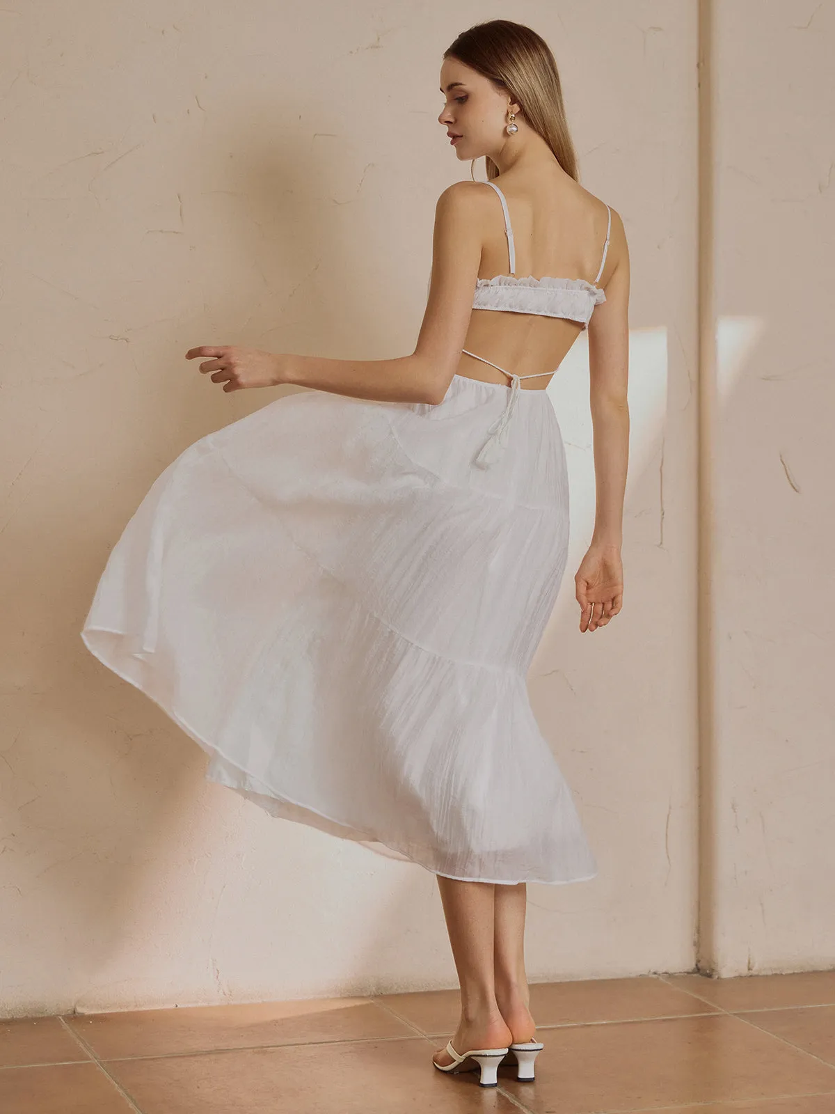 Elegant Cutout Backless Cami Midi Dress sold by COMMENSE product image thumbnail 4