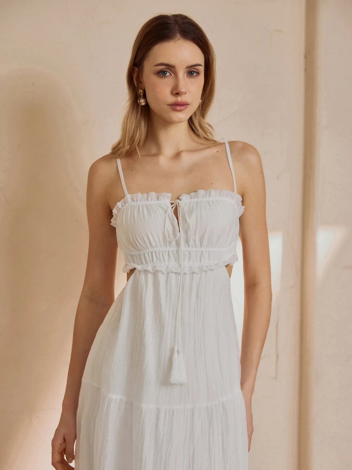 Elegant Cutout Backless Cami Midi Dress sold by COMMENSE product image thumbnail 5