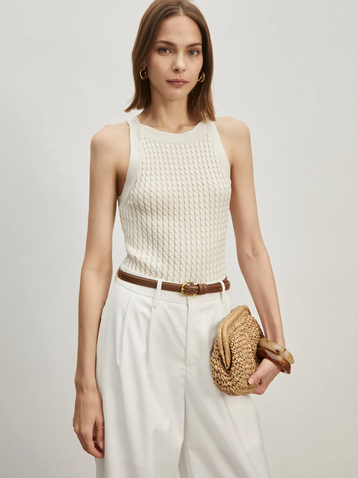 Solid Crew Neck Sweater Vest sold by COMMENSE product image thumbnail 3