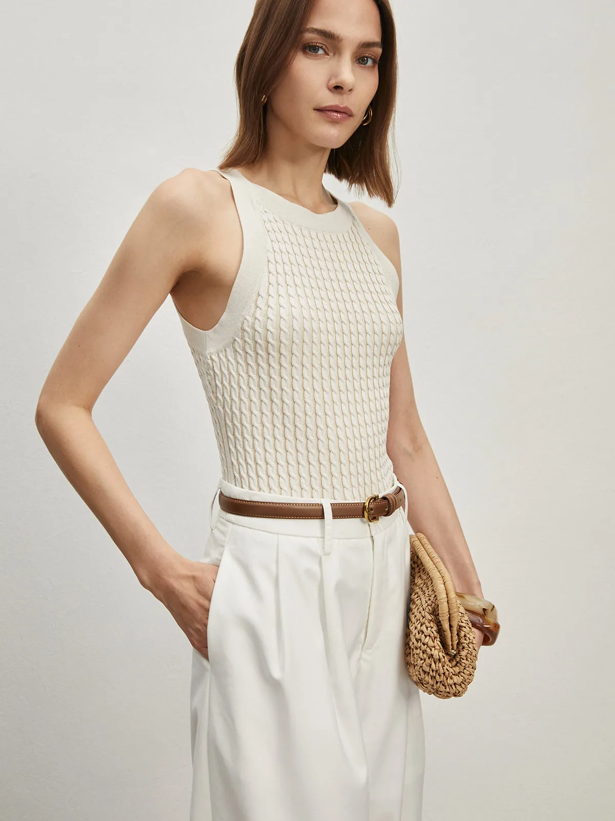 Solid Crew Neck Sweater Vest sold by COMMENSE product image thumbnail 5