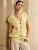 Button V-Neck Sweater Vest sold by COMMENSE