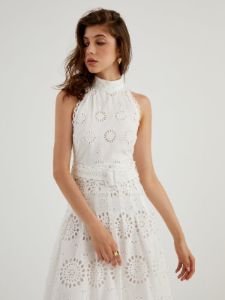 Sunflowers Eyelet Midi Dress sold by COMMENSE