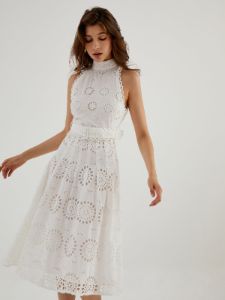 Sunflowers Eyelet Midi Dress sold by COMMENSE