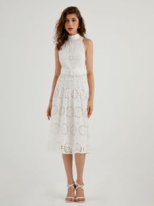 Sunflowers Eyelet Midi Dress sold by COMMENSE